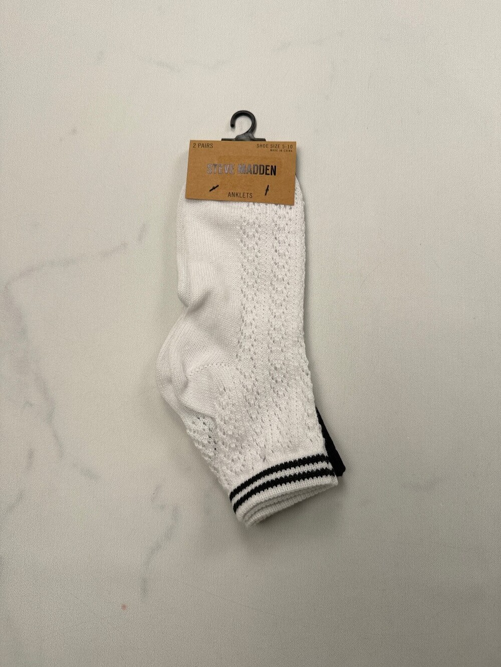 Steve Madden Socks Ankle White 1990s Minimalist - Shoe Size 5-10